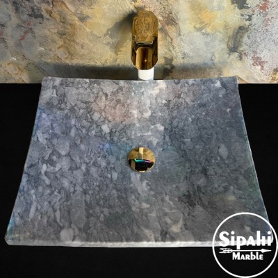 Gri Mermer Yaprak Model Lavabo Gri Mermer Yaprak Model Lavabo