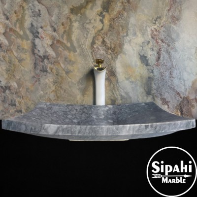 Gri Mermer Yaprak Model Lavabo Gri Mermer Yaprak Model Lavabo