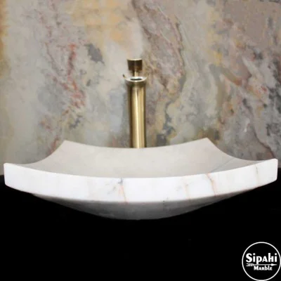 Beyaz Mermer Yaprak Lavabo Beyaz Mermer Yaprak Lavabo