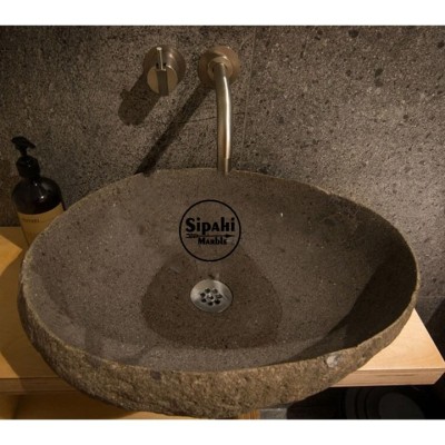 Bazalt Doğal Tasarım Taş Lavabo Bazalt Doğal Tasarım Taş Lavabo
