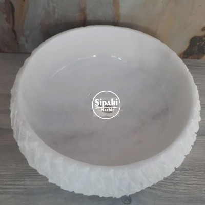 Kristal Beyaz Mermer Trigon Patlatma Bombeli Lavabo Kristal Beyaz Mermer Trigon Patlatma Bombeli Lavabo