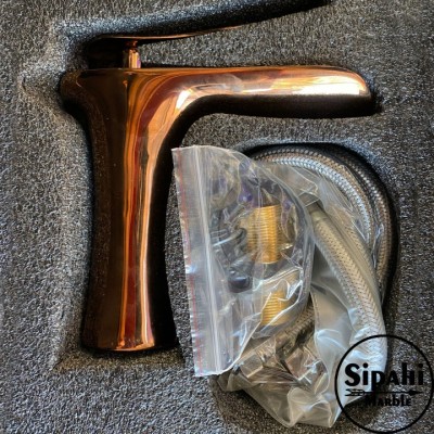 Rose Gold Modern Kısa Lavabo Bataryası Rose Gold Modern Kısa Lavabo Bataryası