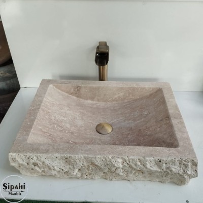 Klasik Traverten Doğal Patlatma Lavabo Klasik Traverten Doğal Patlatma Lavabo