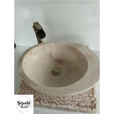 Travertine Ellipse Washbasin Travertine Ellipse Washbasin