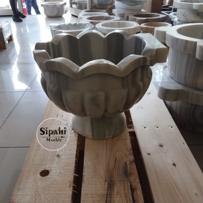 Afyon White Frilly Melon Sliced Legs Hammam Sink Afyon White Frilly Melon Sliced Legs Hammam Sink