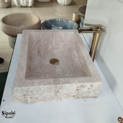 Klasik Traverten Doğal Patlatma Lavabo Klasik Traverten Doğal Patlatma Lavabo