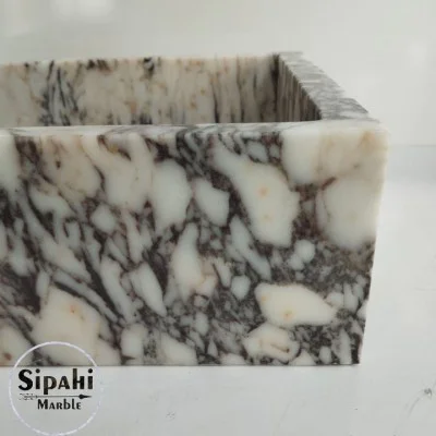 Menekşe Mermer Gizli Giderli Kare Lavabo Menekşe Mermer Gizli Giderli Kare Lavabo