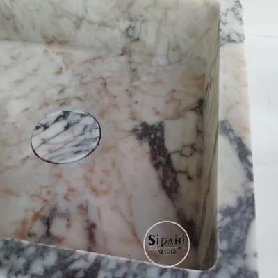Menekşe Mermer Gizli Giderli Köşeli Lavabo Menekşe Mermer Gizli Giderli Köşeli Lavabo