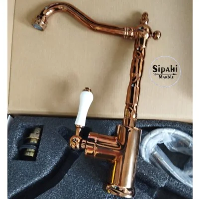 Rose Gold Seramik Detay Lavabo Bataryası Rose Gold Seramik Detay Lavabo Bataryası
