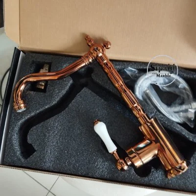 Rose Gold Seramik Detay Lavabo Bataryası Rose Gold Seramik Detay Lavabo Bataryası