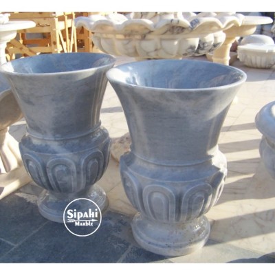 Afyon Gri Mermer Motifli İşlemeli Uzun Saksı Afyon Gri Mermer Motifli İşlemeli Uzun Saksı