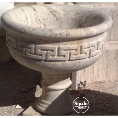 Eskitme Traverten Antik Desenli Saksı Eskitme Traverten Antik Desenli Saksı