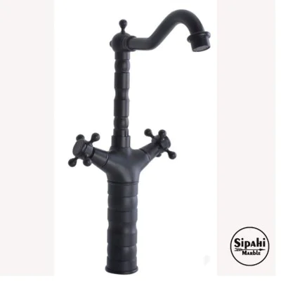 Siyah Çanak Lavabo Bataryası - Çift Kollu