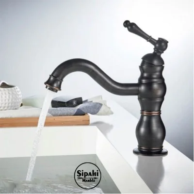 Siyah Kısa Lavabo Bataryası Siyah Kısa Lavabo Bataryası