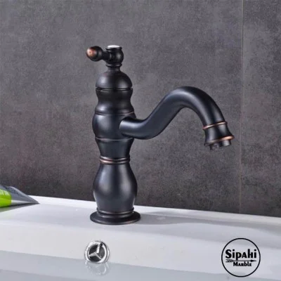 Siyah Kısa Lavabo Bataryası Siyah Kısa Lavabo Bataryası