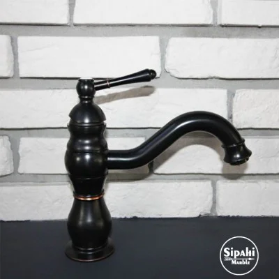 Siyah Kısa Lavabo Bataryası Siyah Kısa Lavabo Bataryası