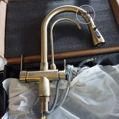 Gold White Long Waterfall Faucet Gold White Long Waterfall Faucet