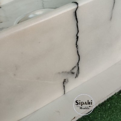 Menekşe Mermer Gizli Giderli Oval Lavabo Menekşe Mermer Gizli Giderli Oval Lavabo