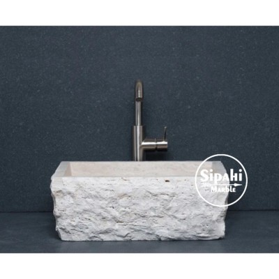 Traverten Dışı Patlatma Derin Kare Lavabo Traverten Dışı Patlatma Derin Kare Lavabo