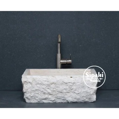 Traverten Dışı Patlatma Derin Kare Lavabo Traverten Dışı Patlatma Derin Kare Lavabo