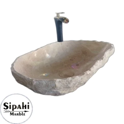 Bej Mermer Gizli Giderli Dışı Patlatma Lavabo