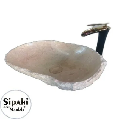 Bej Mermer Gizli Giderli Dışı Patlatma Lavabo Bej Mermer Gizli Giderli Dışı Patlatma Lavabo