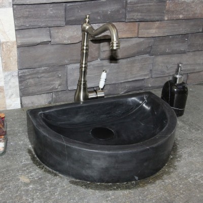 Toros Siyah D Model Mini Mermer Lavabo Toros Siyah D Model Mini Mermer Lavabo
