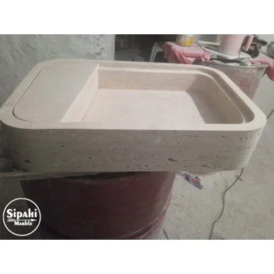Traverten Gizli Giderli Sabunluklu Oval Köşe Kare Lavabo Traverten Gizli Giderli Sabunluklu Oval Köşe Kare Lavabo