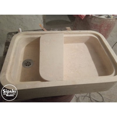 Traverten Gizli Giderli Sabunluklu Oval Köşe Kare Lavabo Traverten Gizli Giderli Sabunluklu Oval Köşe Kare Lavabo
