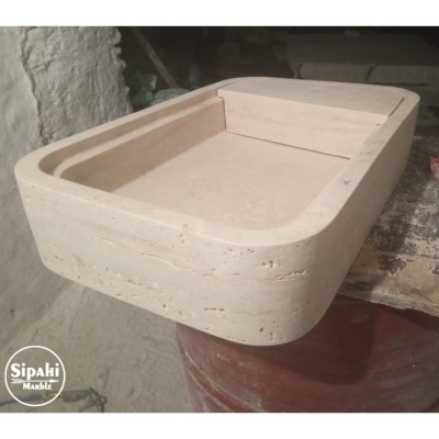 Traverten Gizli Giderli Sabunluklu Oval Köşe Kare Lavabo Traverten Gizli Giderli Sabunluklu Oval Köşe Kare Lavabo