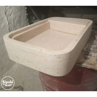 Traverten Gizli Giderli Sabunluklu Oval Köşe Kare Lavabo Traverten Gizli Giderli Sabunluklu Oval Köşe Kare Lavabo