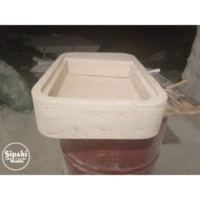 Traverten Gizli Giderli Sabunluklu Oval Köşe Kare Lavabo Traverten Gizli Giderli Sabunluklu Oval Köşe Kare Lavabo