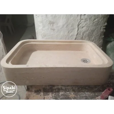 Traverten Gizli Giderli Sabunluklu Oval Köşe Kare Lavabo Traverten Gizli Giderli Sabunluklu Oval Köşe Kare Lavabo