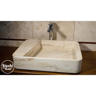 Traverten Gizli Giderli Sabunluklu Oval Köşe Kare Lavabo Traverten Gizli Giderli Sabunluklu Oval Köşe Kare Lavabo