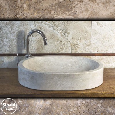 Traverten Oval Lavabo Traverten Oval Lavabo