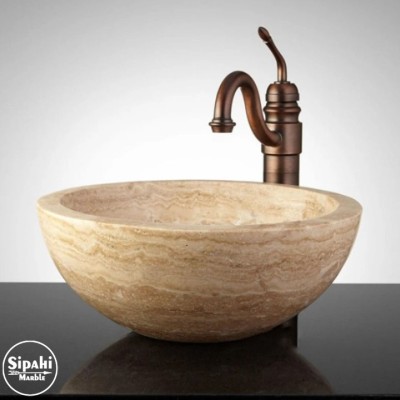 Traverten Yuvarlak Lavabo Traverten Yuvarlak Lavabo