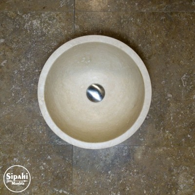 Traverten Yuvarlak Mini Lavabo Traverten Yuvarlak Mini Lavabo