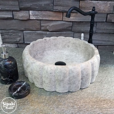 Tundra Gri Dilim Dizayn Silindir Lavabo Tundra Gri Dilim Dizayn Silindir Lavabo