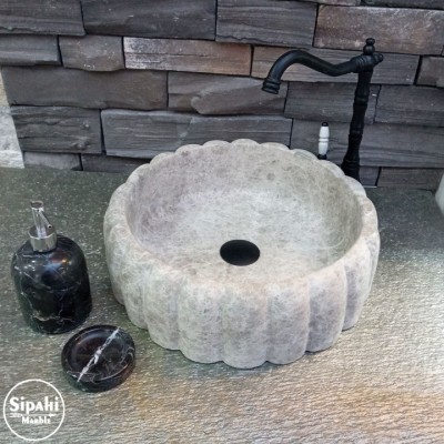 Tundra Gri Dilim Dizayn Silindir Lavabo Tundra Gri Dilim Dizayn Silindir Lavabo