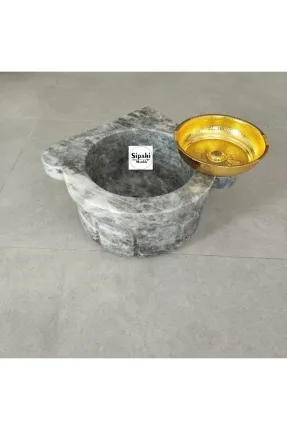 Ateş Grisi Mini Kavun Dilimli Köşe Kurna