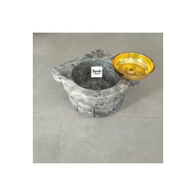 Ateş Grisi Mini Kavun Dilimli Köşe Kurna