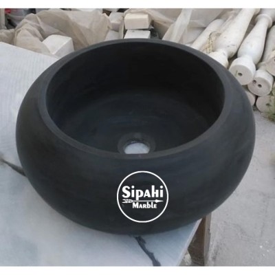 Bazalt Siyah Bombeli Lavabo Bazalt Siyah Bombeli Lavabo