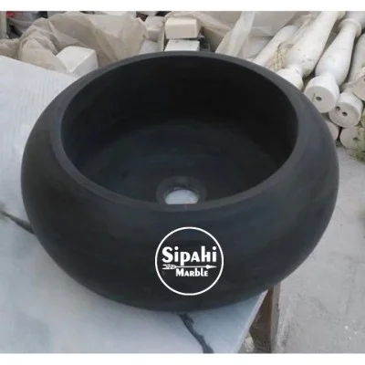 Bazalt Siyah Bombeli Lavabo Bazalt Siyah Bombeli Lavabo