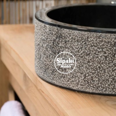 Akşehir Siyah Dışı Mucartalı Mermer Dizayn Silindir Lavabo Akşehir Siyah Dışı Mucartalı Mermer Dizayn Silindir Lavabo