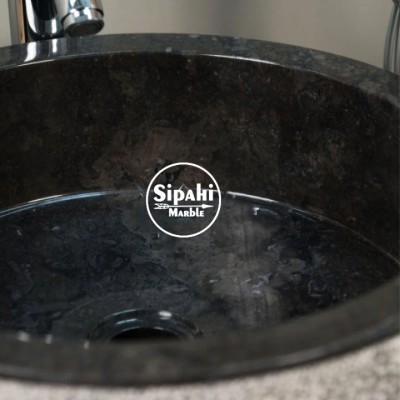 Akşehir Siyah Dışı Mucartalı Mermer Dizayn Silindir Lavabo Akşehir Siyah Dışı Mucartalı Mermer Dizayn Silindir Lavabo