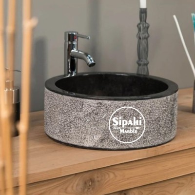 Akşehir Siyah Dışı Mucartalı Mermer Dizayn Silindir Lavabo Akşehir Siyah Dışı Mucartalı Mermer Dizayn Silindir Lavabo