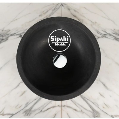 Bazalt Siyah Yuvarlak Lavabo Bazalt Siyah Yuvarlak Lavabo