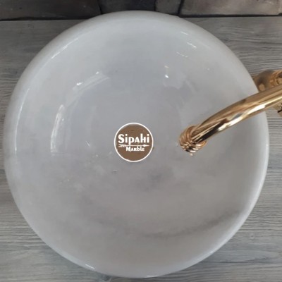 Kristal Beyaz Mermer Dışı Dikey Patlatma Çanak Lavabo Kristal Beyaz Mermer Dışı Dikey Patlatma Çanak Lavabo