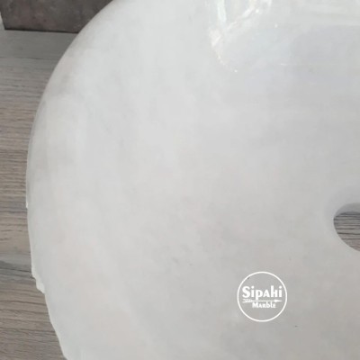 Kristal Beyaz Mermer Dışı Dikey Patlatma Çanak Lavabo Kristal Beyaz Mermer Dışı Dikey Patlatma Çanak Lavabo
