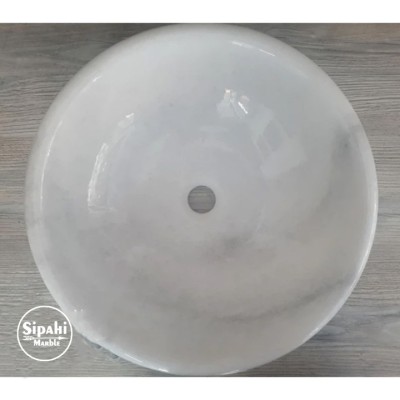 Kristal Beyaz Mermer Dışı Dikey Patlatma Çanak Lavabo Kristal Beyaz Mermer Dışı Dikey Patlatma Çanak Lavabo